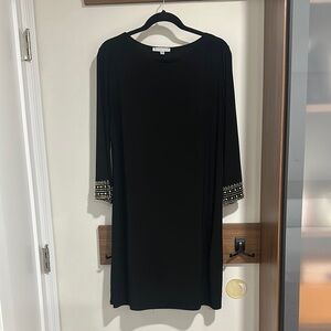 EUC | Elegant Black Dress with Beaded Sleeves